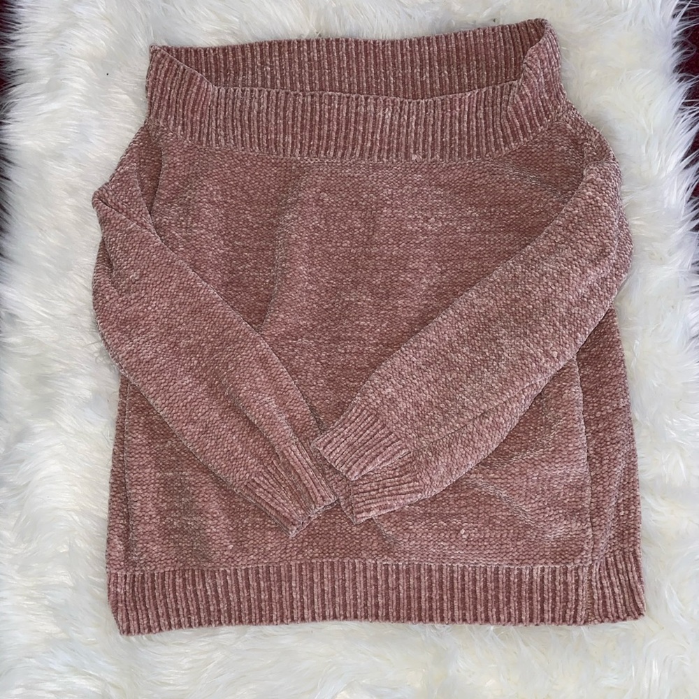 Chenille off the shoulder sweater